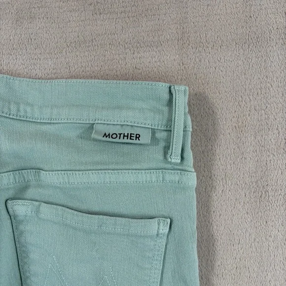 Mother The Insider Crop Step Fray Jeans in Lagoon Women 28 Raw Cut Hem USA Made - Picture 6 of 14